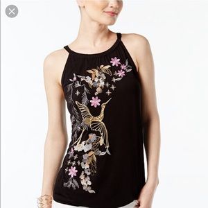 ⭐️HP⭐️NEW INC Petite Embroidered Halter Top